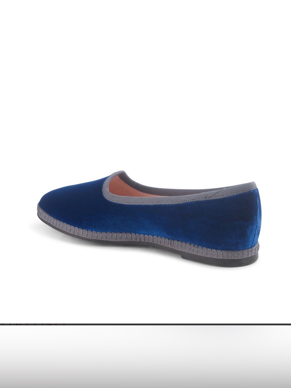 Italeau Allegra Royal Blue Velvet Flats 37.5/Us 7 Handmade Italy Nib — image 4 of 8